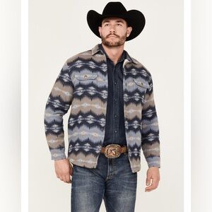 Pendleton Mens Bay City Snap Sherpa Jacket Western Size XL Blue EUC